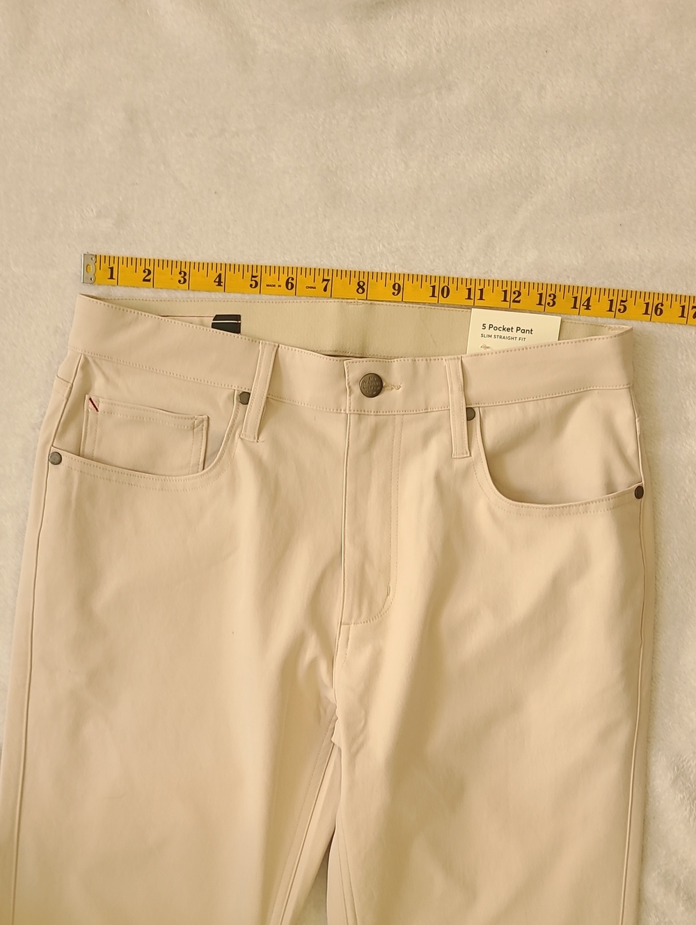 Marine Layer NEW The 5-Pocket Undercover Tech Pant 30x30 Bone Slim Straight Fit - Picture 4 of 8